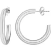 Paar Ohrringe Creolen Halbcreolen schlicht Ohrschmuck aus 925 Silber 26x3,5mm