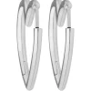 Paar Ohrringe Creolen Herzen Ohrschmuck aus 925 Silber rhodiniert 25x2,4mm