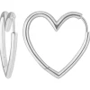 Paar Ohrringe Creolen Herzen Ohrschmuck aus 925 Silber 25x2,4mm