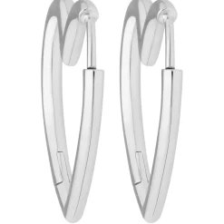 Paar Ohrringe Creolen Herzen Ohrschmuck aus 925 Silber 25x2,4mm