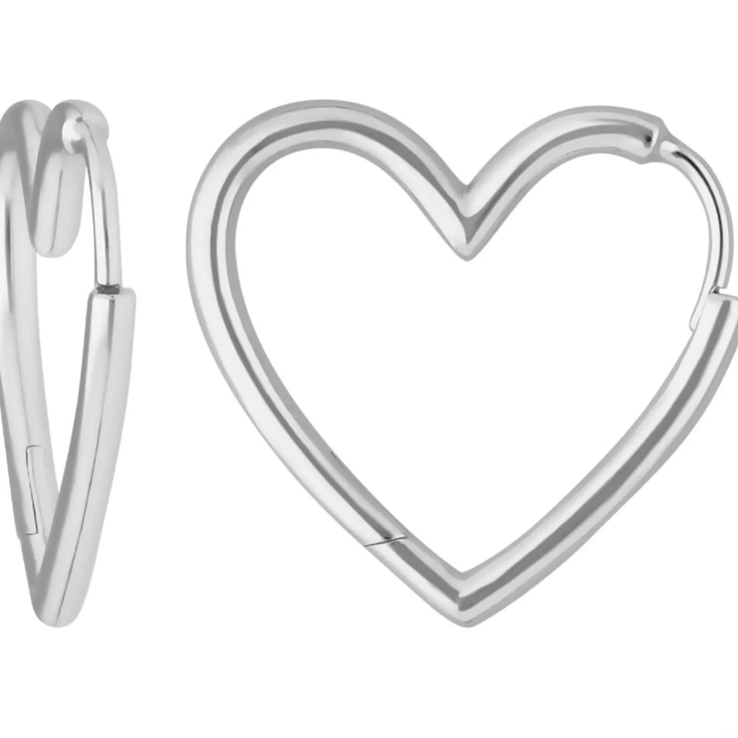 Paar Ohrringe Creolen Herzen Ohrschmuck aus 925 Silber 19,3x1,8mm