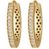 Paar Ohrringe Creolen mit Zirkonia Ohrschmuck aus 585 Gold Gelbgold 17x2mm