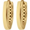Paar Ohrringe Creolen mit Zirkonia Ohrschmuck aus 585 Gold Gelbgold 17x3mm