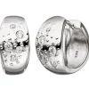 Paar Ohrringe Creolen 16,8mm mit 10 weißen Zirkonia, 925 Silber Klappcreolen