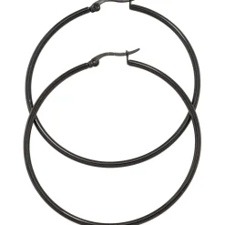 Paar Ohrringe Creolen 54,4mm Ohrschmuck rund, Edelstahl schwarz beschichtet