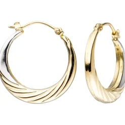 Paar Ohrringe Creolen 20,5mm rund gewölbt 333 Gold Gelbgold Goldohrringe