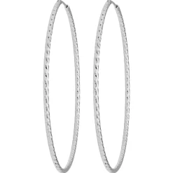 Paar Ohrringe Creolen rund diamantiert groß Ohrschmuck aus 925 Silber 60x1,8mm