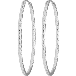 Paar Ohrringe Creolen rund diamantiert Ohrschmuck aus 925 Silber 38,7x1,8mm