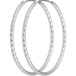Paar Ohrringe Creolen rund diamantiert Ohrschmuck aus 925 Silber 38,7x1,8mm
