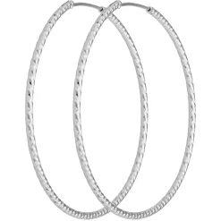 Paar Ohrringe Creolen rund diamantiert Ohrschmuck aus 925 Silber 50x1,8mm