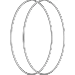 Paar Ohrringe Creolen rund groß Ohrschmuck aus 925 Silber rhodiniert 62x1,5mm