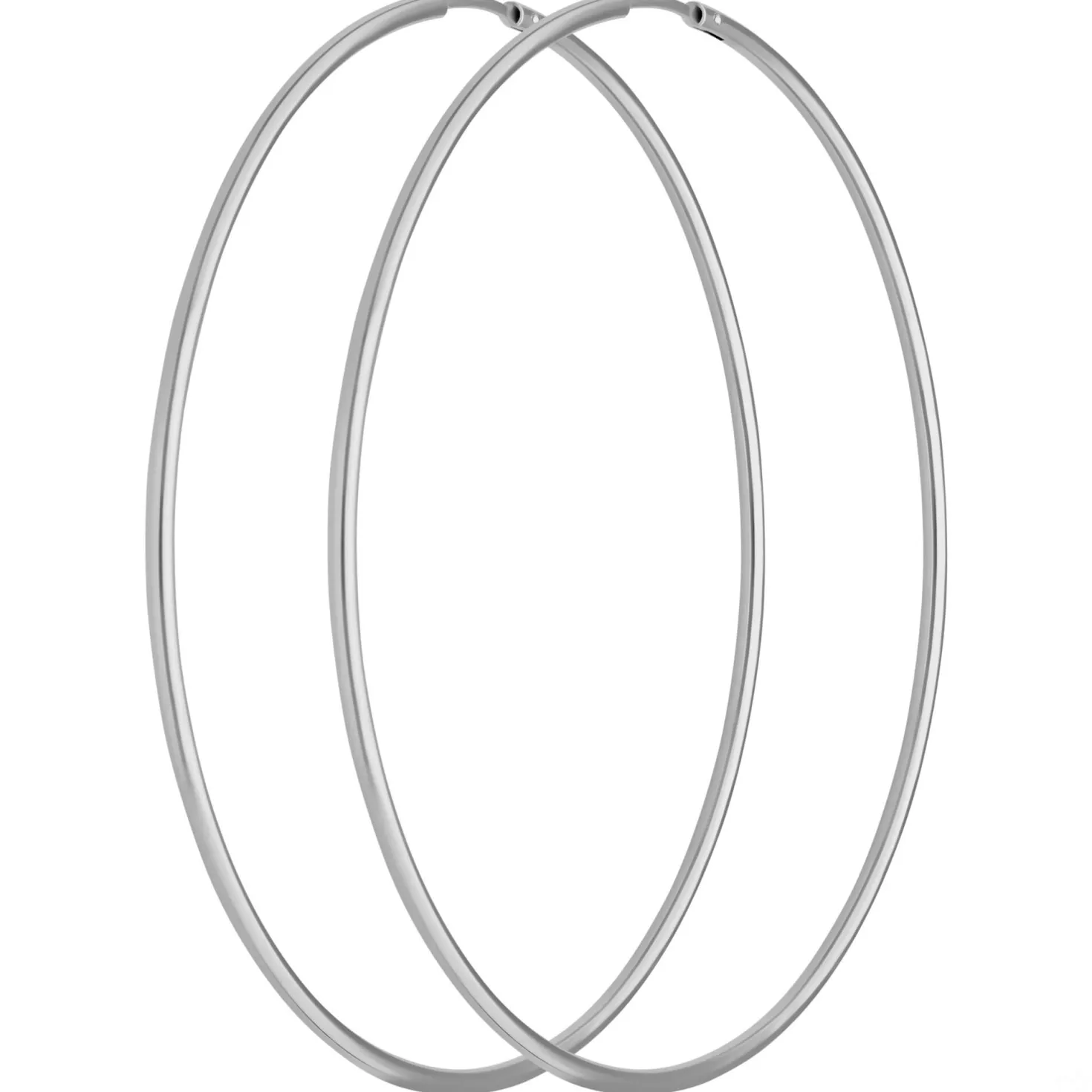 Paar Ohrringe Creolen rund groß Ohrschmuck aus 925 Silber rhodiniert 62x1,5mm