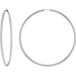 Paar Ohrringe Creolen rund groß XL aus 925 Silber rhodiniert 70x2,5mm