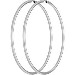Paar Ohrringe Creolen rund groß XL aus 925 Silber rhodiniert 70x2,5mm