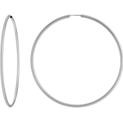 Paar Ohrringe Creolen rund groß XL Ohrschmuck aus 925 Silber rhodiniert 70x2mm