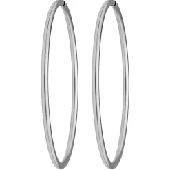 Paar Ohrringe Creolen rund groß XL Ohrschmuck aus 925 Silber rhodiniert 70x3mm