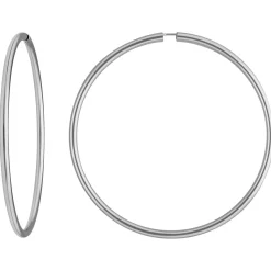 Paar Ohrringe Creolen rund groß XL Ohrschmuck aus 925 Silber rhodiniert 70x3mm