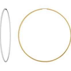 Paar Ohrringe Creolen rund groß XXL Ohrschmuck aus 925 Silber 79x2mm