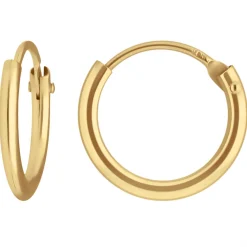 Paar Ohrringe Creolen rund klein & fein aus 333 Gold Gelbgold 10,7x1,3mm