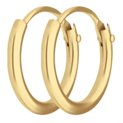Paar Ohrringe Creolen rund klein & fein aus 585 Gold Gelbgold 10,7x1,3mm