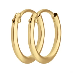 Paar Ohrringe Creolen rund klein & fein aus 585 Gold Gelbgold 11x1,3mm