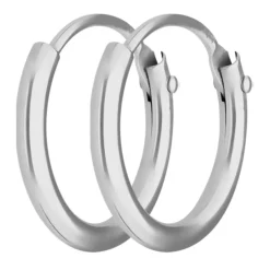 Paar Ohrringe Creolen rund klein & fein aus 585 Gold Weißgold 10,7x1,3mm
