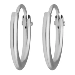 Paar Ohrringe Creolen rund klein & fein aus 750 Gold Weißgold 10,7x1,3mm