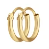 Paar Ohrringe Creolen rund klein & fein Ohrschmuck aus 375 Gold Gelbgold 9x1,3mm