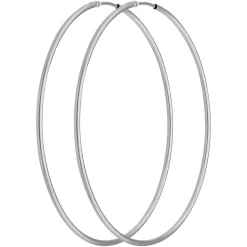 Paar Ohrringe Creolen rund schlicht aus 925 Silber rhodiniert 50x1,5mm