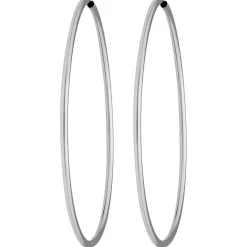 Paar Ohrringe Creolen rund schlicht groß aus 925 Silber rhodiniert 57,5x2mm