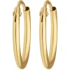Paar Ohrringe Creolen rund schlicht Ohrschmuck aus 375 Gold Gelbgold 13x1,3mm
