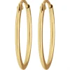 Paar Ohrringe Creolen rund schlicht Ohrschmuck aus 585 Gold Gelbgold 17x1,3mm