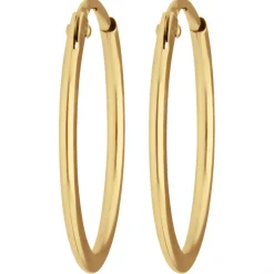 Paar Ohrringe Creolen rund schlicht Ohrschmuck aus 585 Gold Gelbgold 17x1,3mm