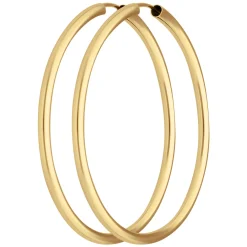 Paar Ohrringe Creolen rund schlicht Ohrschmuck aus 585 Gold Gelbgold 48x2,5mm