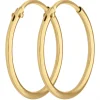 Paar Ohrringe Creolen rund schlicht Ohrschmuck aus 585 Gold Gelbgold 17x1,3mm