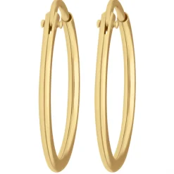 Paar Ohrringe Creolen rund schlicht Ohrschmuck aus 585 Gold Gelbgold 17x1,3mm