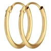 Paar Ohrringe Creolen rund schlicht Ohrschmuck aus 585 Gold Gelbgold 13x1,3mm