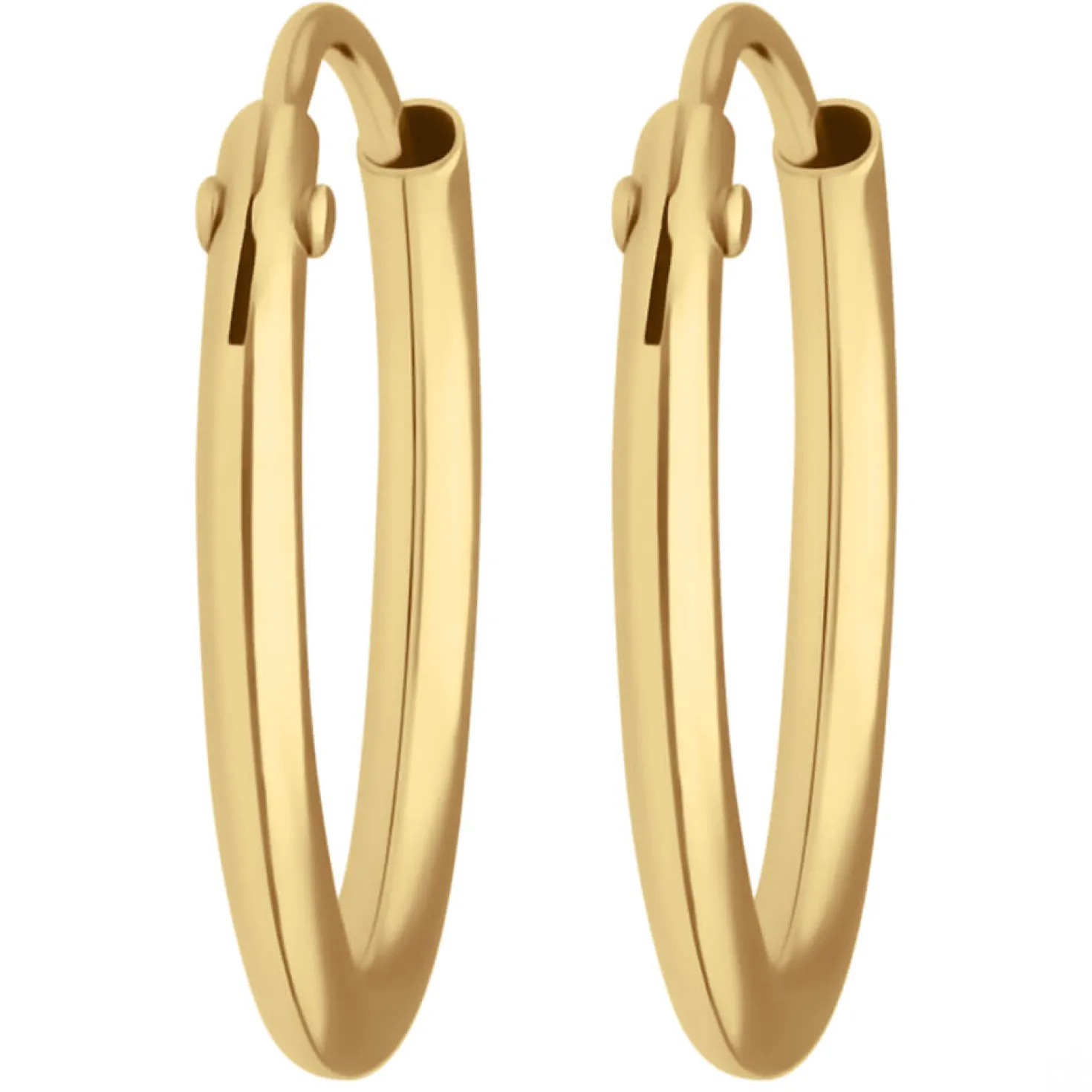 Paar Ohrringe Creolen rund schlicht Ohrschmuck aus 585 Gold Gelbgold 13x1,3mm