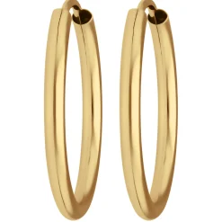 Paar Ohrringe Creolen rund schlicht Ohrschmuck aus 375 Gold Gelbgold 20x2mm