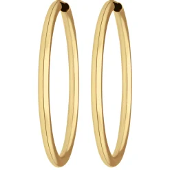 Paar Ohrringe Creolen rund schlicht Ohrschmuck aus 333 Gold Gelbgold 37,7x2,5mm