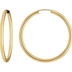 Paar Ohrringe Creolen rund schlicht Ohrschmuck aus 333 Gold Gelbgold 37,7x2,5mm