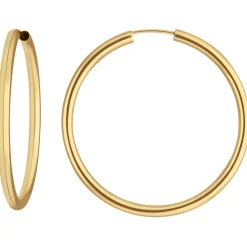 Paar Ohrringe Creolen rund schlicht Ohrschmuck aus 333 Gold Gelbgold 37x2,5mm