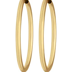 Paar Ohrringe Creolen rund schlicht Ohrschmuck aus 333 Gold Gelbgold 37x2,5mm