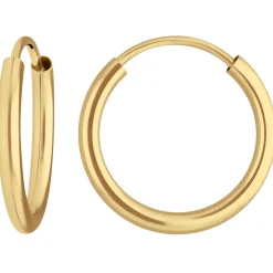 Paar Ohrringe Creolen rund schlicht Ohrschmuck aus 333 Gold Gelbgold 16x2mm
