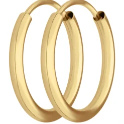 Paar Ohrringe Creolen rund schlicht Ohrschmuck aus 333 Gold Gelbgold 16x2mm