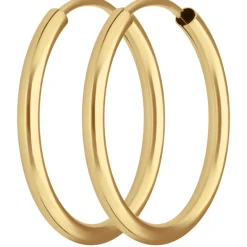 Paar Ohrringe Creolen rund schlicht Ohrschmuck aus 333 Gold Gelbgold 20x2mm