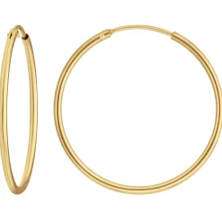 Paar Ohrringe Creolen rund schlicht Ohrschmuck aus 333 Gold Gelbgold 31x1,5mm