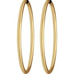 Paar Ohrringe Creolen rund schlicht Ohrschmuck aus 333 Gold Gelbgold 48x2,5mm