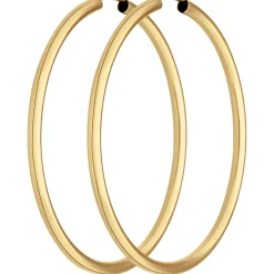 Paar Ohrringe Creolen rund schlicht Ohrschmuck aus 333 Gold Gelbgold 48x2,5mm