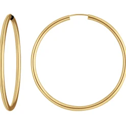 Paar Ohrringe Creolen rund schlicht Ohrschmuck aus 333 Gold Gelbgold 48x2,5mm
